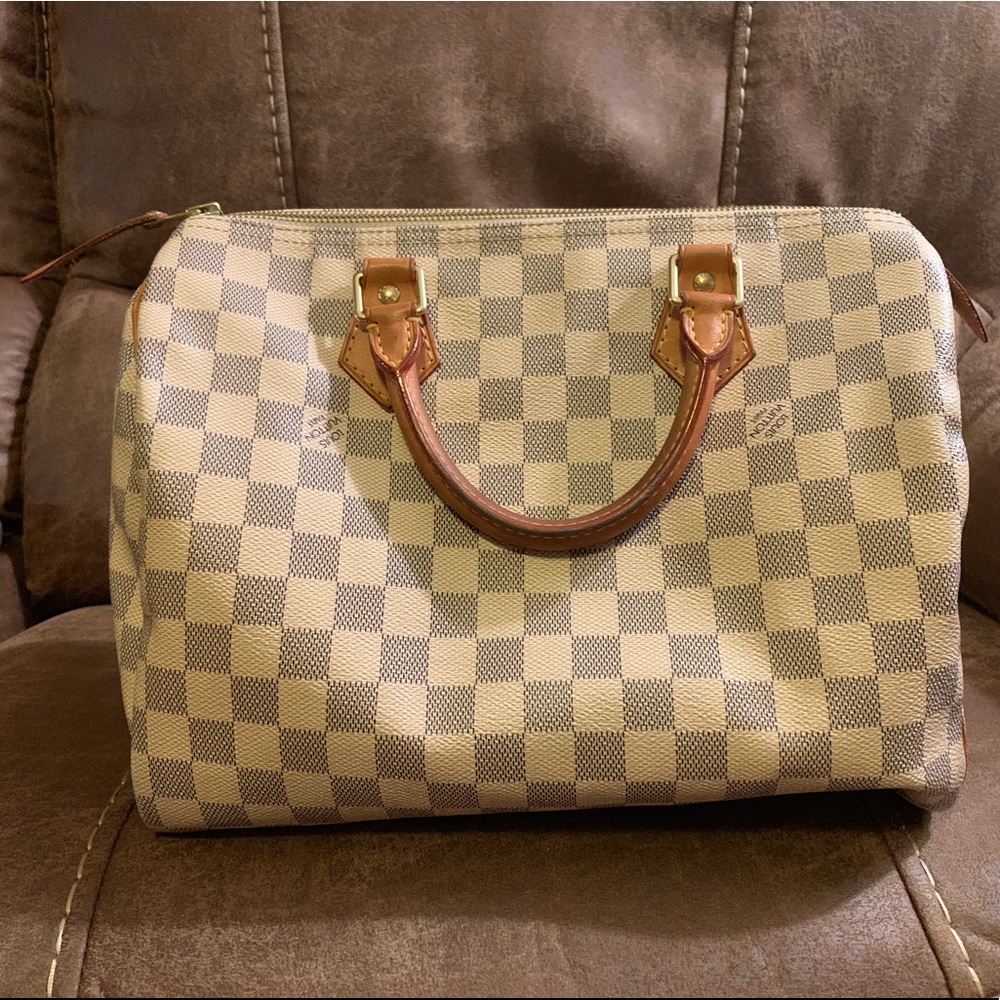 Authentic Louis Vuitton Speedy 30 Damier Azur